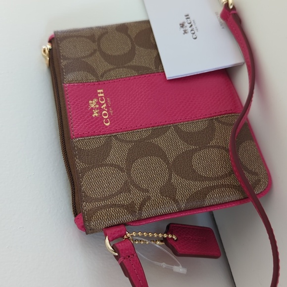 Coach Small Wristlet Coach Canvas and Pink Leather - Picture 2 of 4